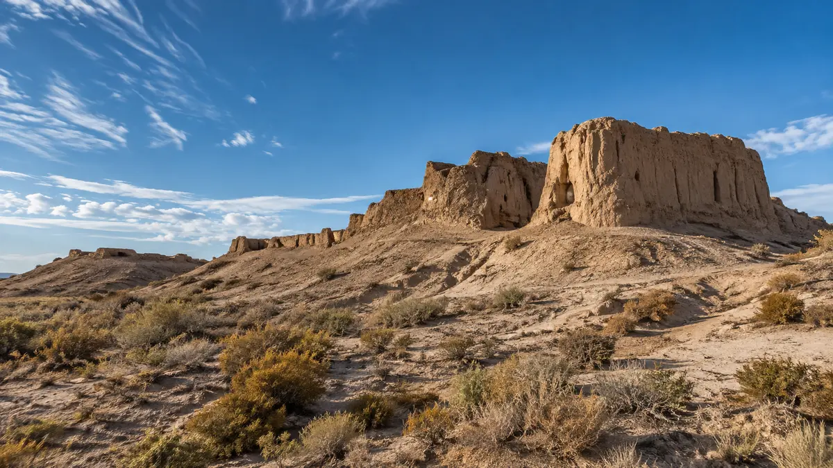 Ancient earthen fortress in Karakalpakstan